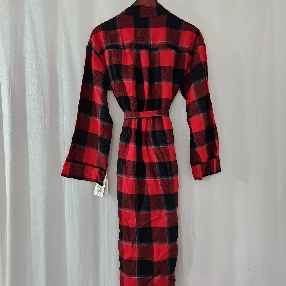 stars above Plaid Robe in Red & Black Women’s Size M/L - Picture 3 of 6